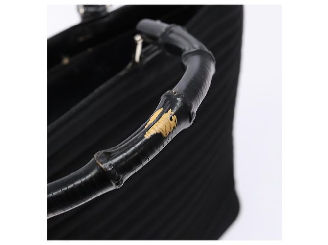 Borsa a mano Gucci Bamboo in tela nera e argento 000 1998 0588 Auth BA5289 Nero - vista 8