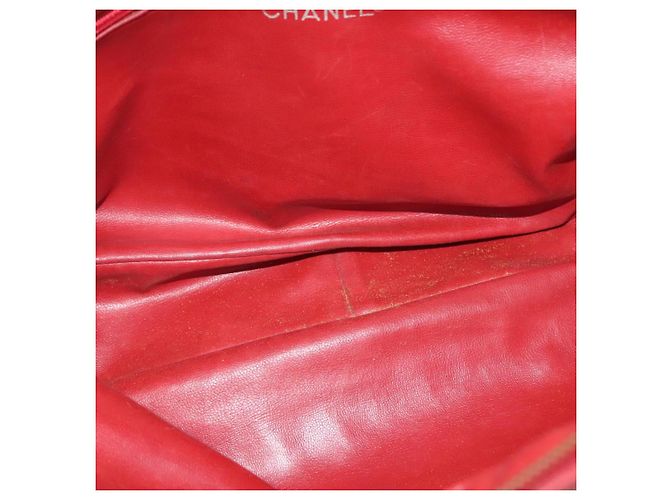 CHANEL Borsa a Spalla Matelassé in Pelle di Agnello Rossa Oro CC Auth bs29076 Rosso D'oro - vista 10