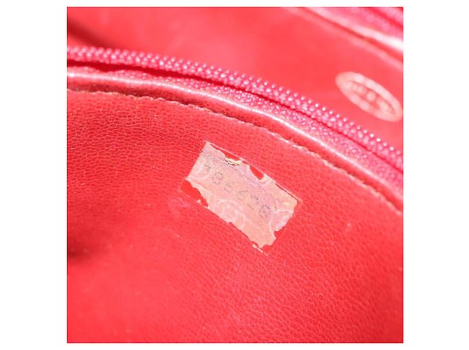 CHANEL Borsa a Spalla Matelassé in Pelle di Agnello Rossa Oro CC Auth bs29076 Rosso D'oro - vista 11