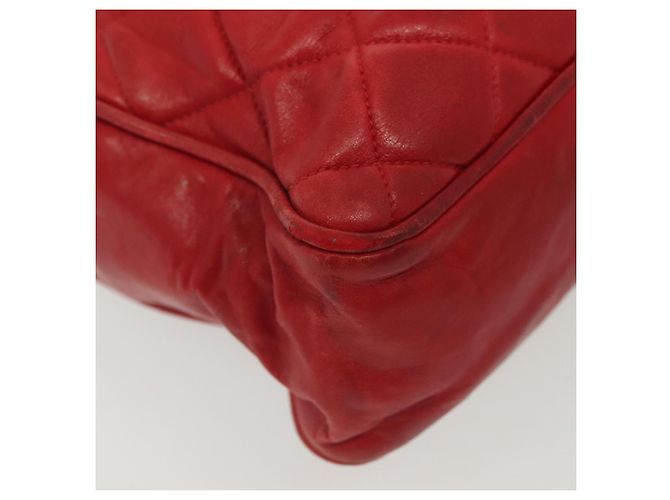 CHANEL Borsa a Spalla Matelassé in Pelle di Agnello Rossa Oro CC Auth bs29076 Rosso D'oro - vista 16