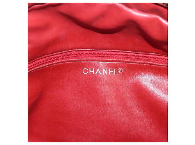 CHANEL Borsa a Spalla Matelassé in Pelle di Agnello Rossa Oro CC Auth bs29076 Rosso D'oro - vista 19