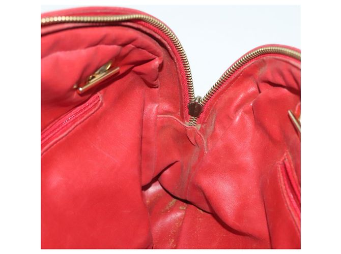CHANEL Borsa a Spalla Matelassé in Pelle di Agnello Rossa Oro CC Auth bs29076 Rosso D'oro - vista 20