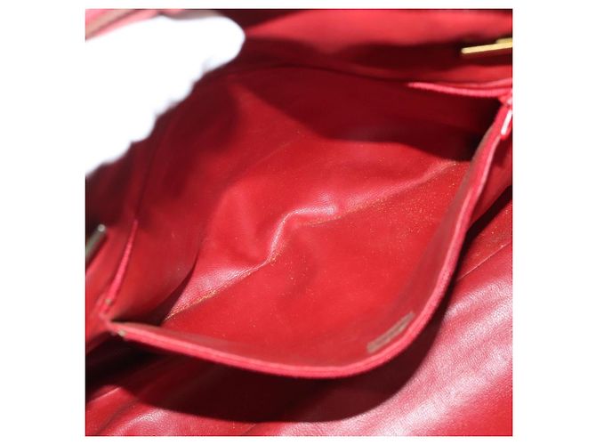CHANEL Borsa a Spalla Matelassé in Pelle di Agnello Rossa Oro CC Auth bs29076 Rosso D'oro - vista 22
