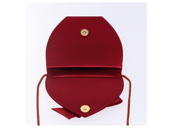 Borsa a Spalla SAINT LAURENT Raso Rosso Oro Auth BA5345 D'oro - vista 10
