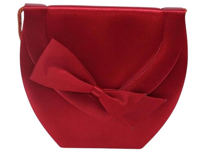 Borsa a Spalla SAINT LAURENT Raso Rosso Oro Auth BA5345 D'oro - vista 13