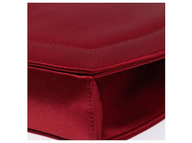 Borsa a Spalla SAINT LAURENT Raso Rosso Oro Auth BA5345 D'oro - vista 15