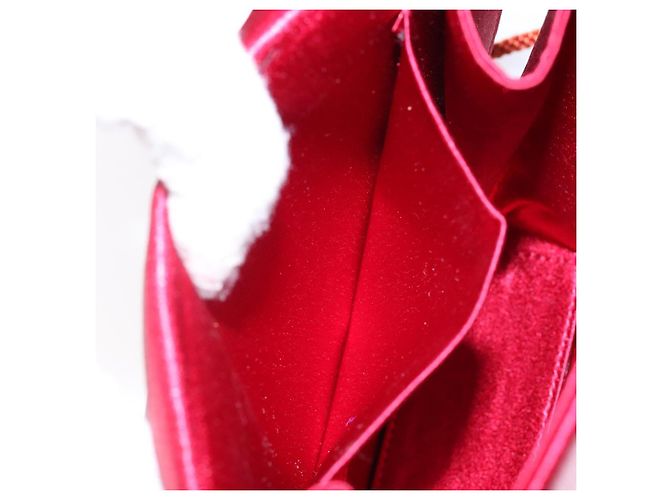 Borsa a Spalla SAINT LAURENT Raso Rosso Oro Auth BA5345 D'oro - vista 19