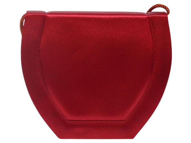 Borsa a Spalla SAINT LAURENT Raso Rosso Oro Auth BA5345 D'oro - vista 2