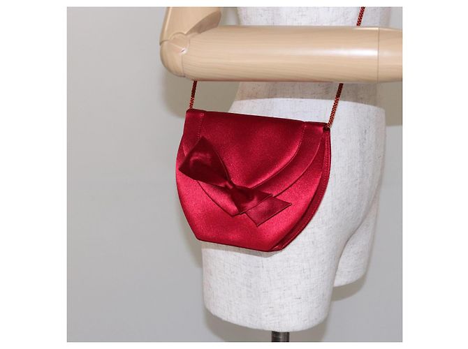 Borsa a Spalla SAINT LAURENT Raso Rosso Oro Auth BA5345 D'oro - vista 20