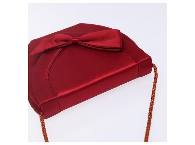 Borsa a Spalla SAINT LAURENT Raso Rosso Oro Auth BA5345 D'oro - vista 6