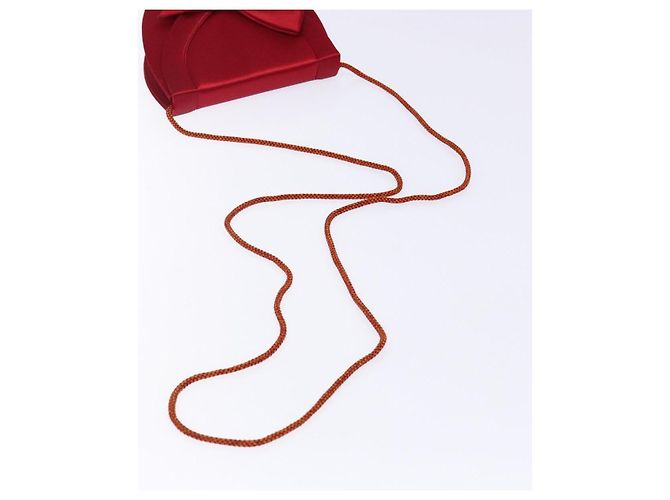 Borsa a Spalla SAINT LAURENT Raso Rosso Oro Auth BA5345 D'oro - vista 7