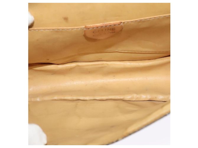 Céline Borsa a Spalla in Tela Macadam CELINE in Pelle PVC Marrone Oro Auth 140473 D'oro - vista 10