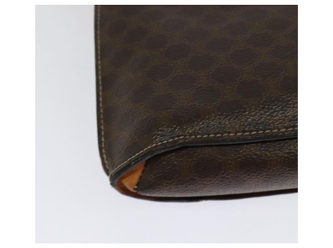 Céline Borsa a Spalla in Tela Macadam CELINE in Pelle PVC Marrone Oro Auth 140473 D'oro - vista 16