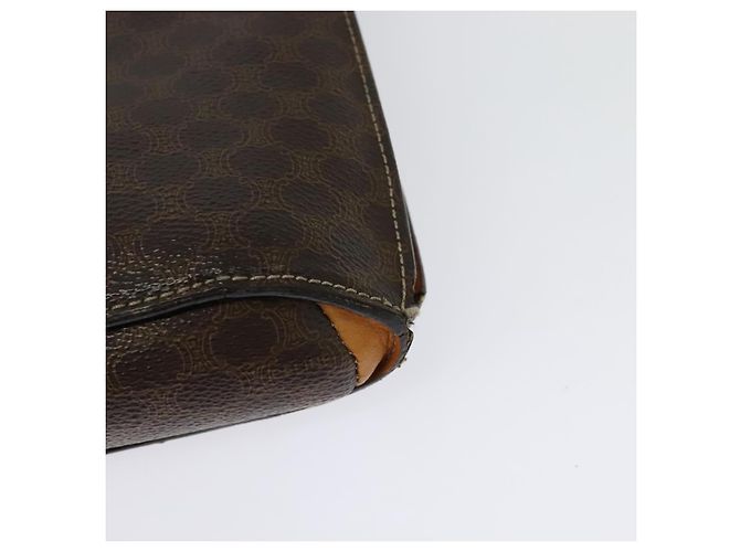 Céline Borsa a Spalla in Tela Macadam CELINE in Pelle PVC Marrone Oro Auth 140473 D'oro - vista 17