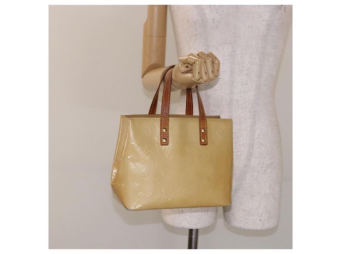LOUIS VUITTON Borsa a Mano Monogram Vernis Reade PM Beige M91334 LV Auth 140231 - vista 23