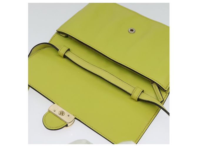 GUCCI Portafoglio a Spalla in Pelle Giallo Oro 369664 Auth bs29351 D'oro - vista 10