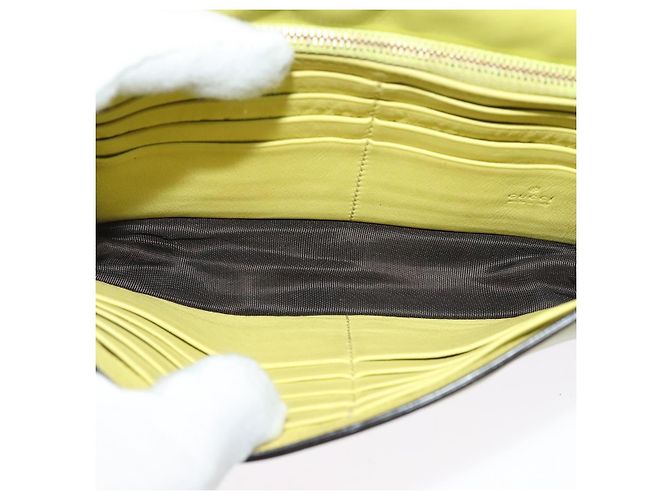 GUCCI Portafoglio a Spalla in Pelle Giallo Oro 369664 Auth bs29351 D'oro - vista 11