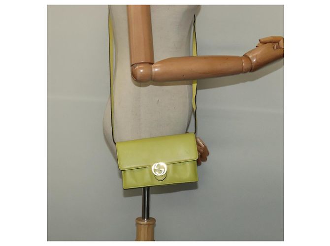 GUCCI Portafoglio a Spalla in Pelle Giallo Oro 369664 Auth bs29351 D'oro - vista 22