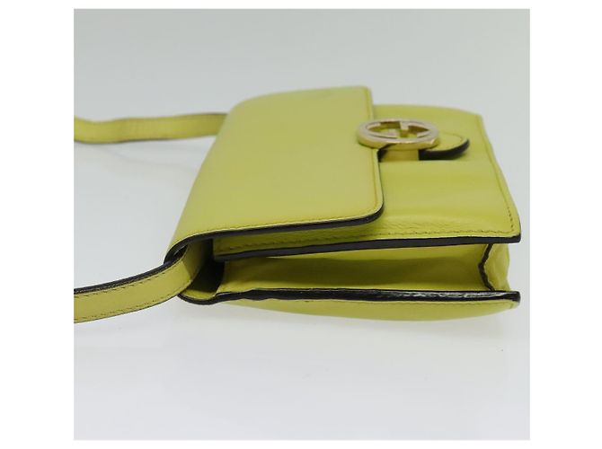 GUCCI Portafoglio a Spalla in Pelle Giallo Oro 369664 Auth bs29351 D'oro - vista 3
