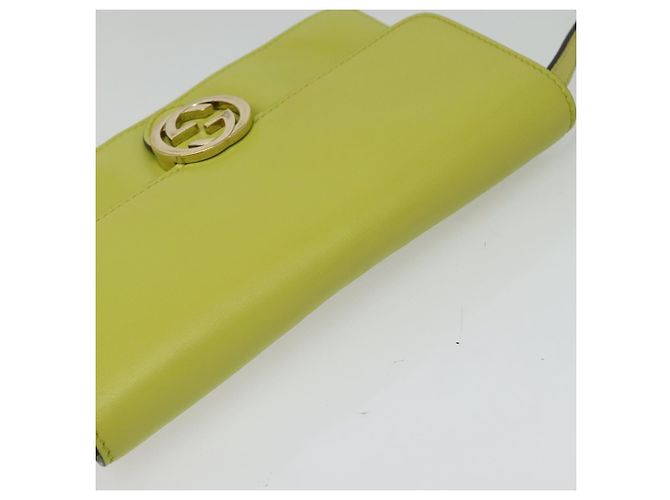 GUCCI Portafoglio a Spalla in Pelle Giallo Oro 369664 Auth bs29351 D'oro - vista 6