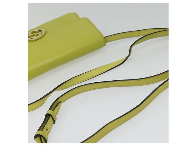 GUCCI Portafoglio a Spalla in Pelle Giallo Oro 369664 Auth bs29351 D'oro - vista 7