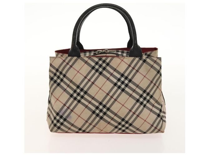BURBERRY Nova Check Bag Nylon Leather 2 Set Beige Green Auth 139805 Verde - vista 10