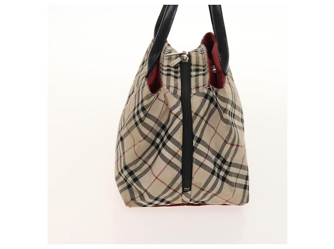 BURBERRY Nova Check Bag Nylon Leather 2 Set Beige Green Auth 139805 Verde - vista 11