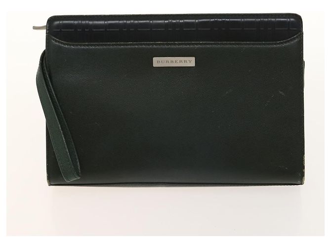 BURBERRY Nova Check Bag Nylon Leather 2 Set Beige Green Auth 139805 Verde - vista 2