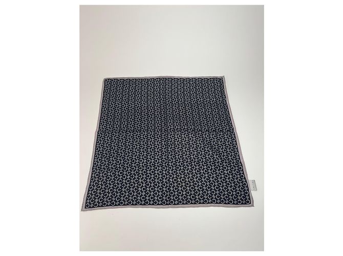 Céline Sciarpa Vintage Celine Monogramma Macadam Nero e Bianco - vista 11