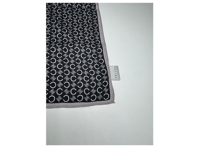 Céline Sciarpa Vintage Celine Monogramma Macadam Nero e Bianco - vista 2