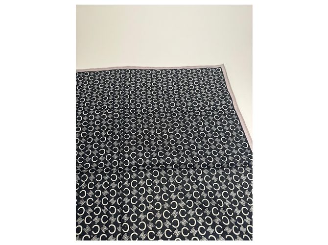 Céline Sciarpa Vintage Celine Monogramma Macadam Nero e Bianco - vista 7