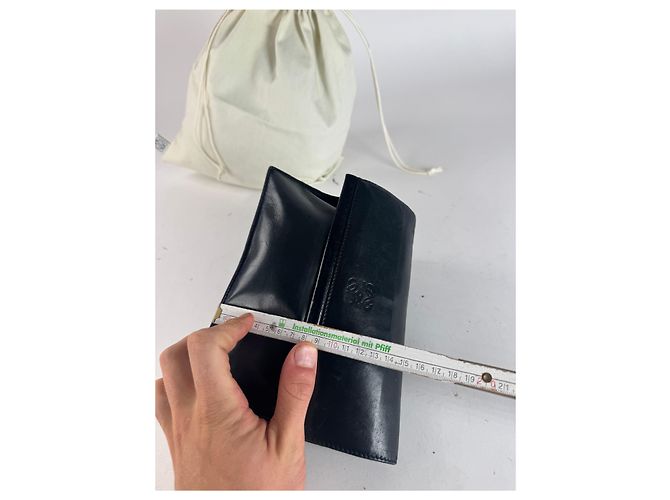 Clutch in pelle Loewe Madrid vintage nera Nero - vista 10