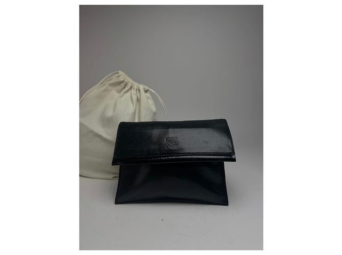 Clutch in pelle Loewe Madrid vintage nera Nero - vista 12