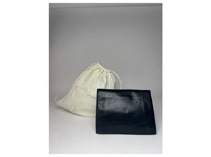 Clutch in pelle Loewe Madrid vintage nera Nero - vista 3