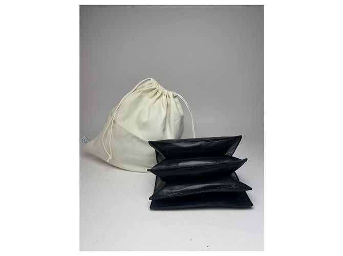 Clutch in pelle Loewe Madrid vintage nera Nero - vista 8