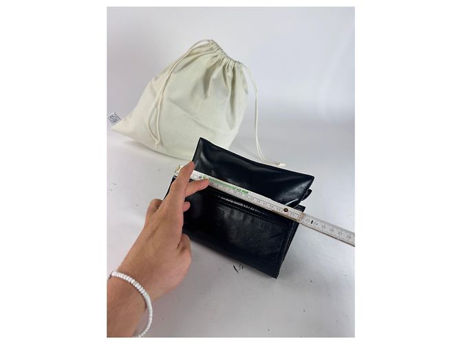Clutch in pelle Loewe Madrid vintage nera Nero - vista 9