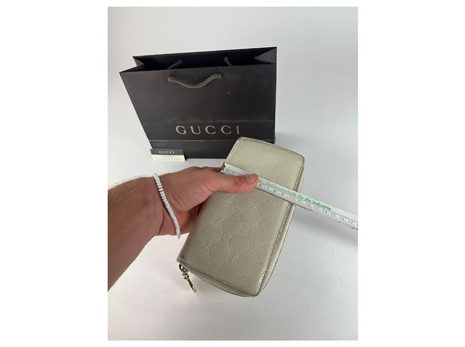 Vintage Gucci Leather Monogram Wallet white - view 10