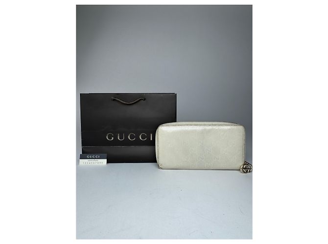 Vintage Gucci Leather Monogram Wallet white - view 11