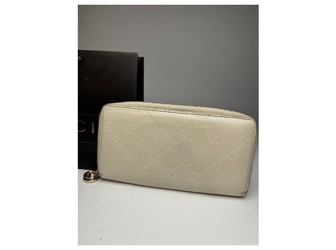 Vintage Gucci Leather Monogram Wallet white - view 12