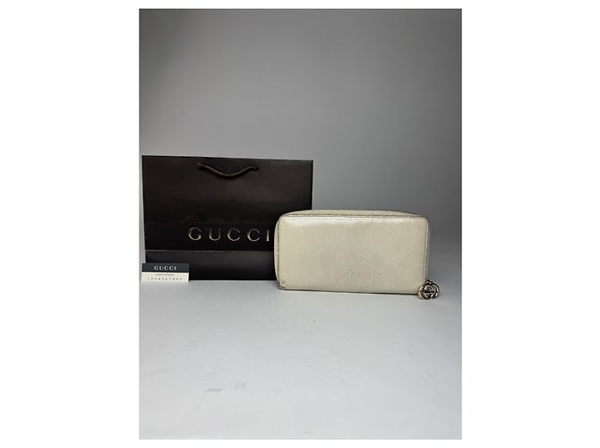 Vintage Gucci Leather Monogram Wallet white - view 2