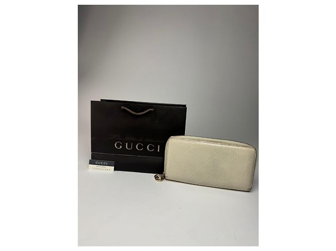 Vintage Gucci Leather Monogram Wallet white - view 8
