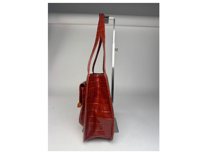 Bolso de cuero patentado con estampado de cocodrilo vintage Givenchy marrón Roja - vista 5