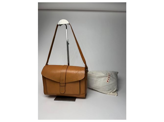 Vintage Marni Ledertasche braun Kamel - Ansicht 13