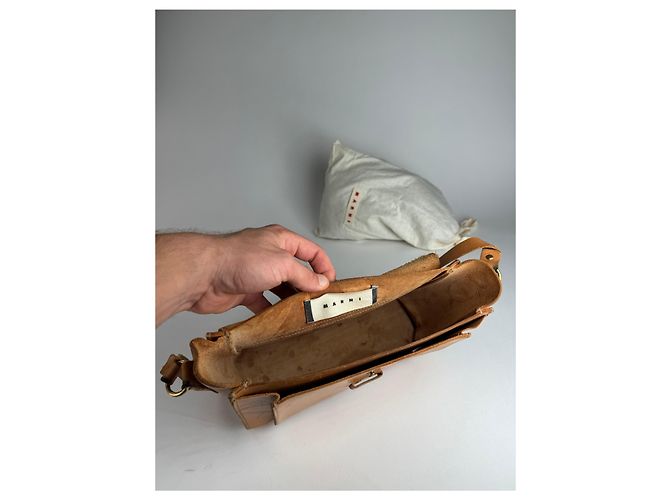 Vintage Marni Ledertasche braun Kamel - Ansicht 3