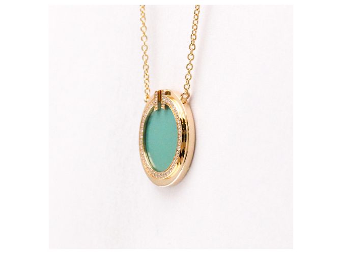 Tiffany & Co Collana Tiffany T a Due Cerchi in Oro Rosa D'oro - vista 3