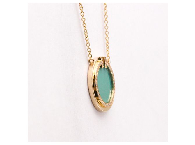 Tiffany & Co Collana Tiffany T a Due Cerchi in Oro Rosa D'oro - vista 4