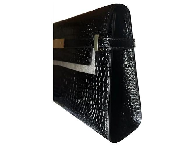 Yves Saint Laurent Saint Laurent YSL modello Manhattan Pelle Nera Stampa Cocco Nero - vista 7