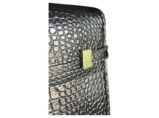 Yves Saint Laurent Saint Laurent YSL modello Manhattan Pelle Nera Stampa Cocco Nero - vista 8