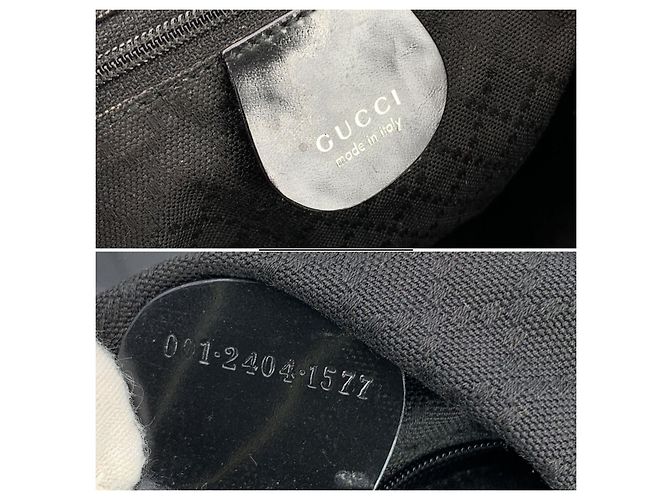 Bamboo Hobo in tessuto vintage Gucci con bambù Nero - vista 3