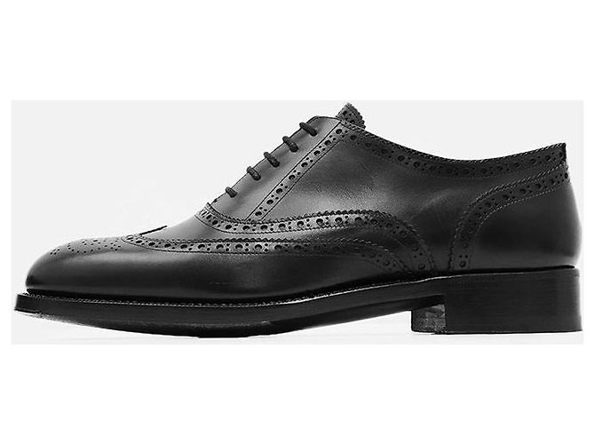 Autre Marque Bettanin&Venturi Leder Oxford Wingtip Schuhe Schwarz - Ansicht 3
